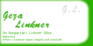 geza linkner business card