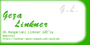 geza linkner business card